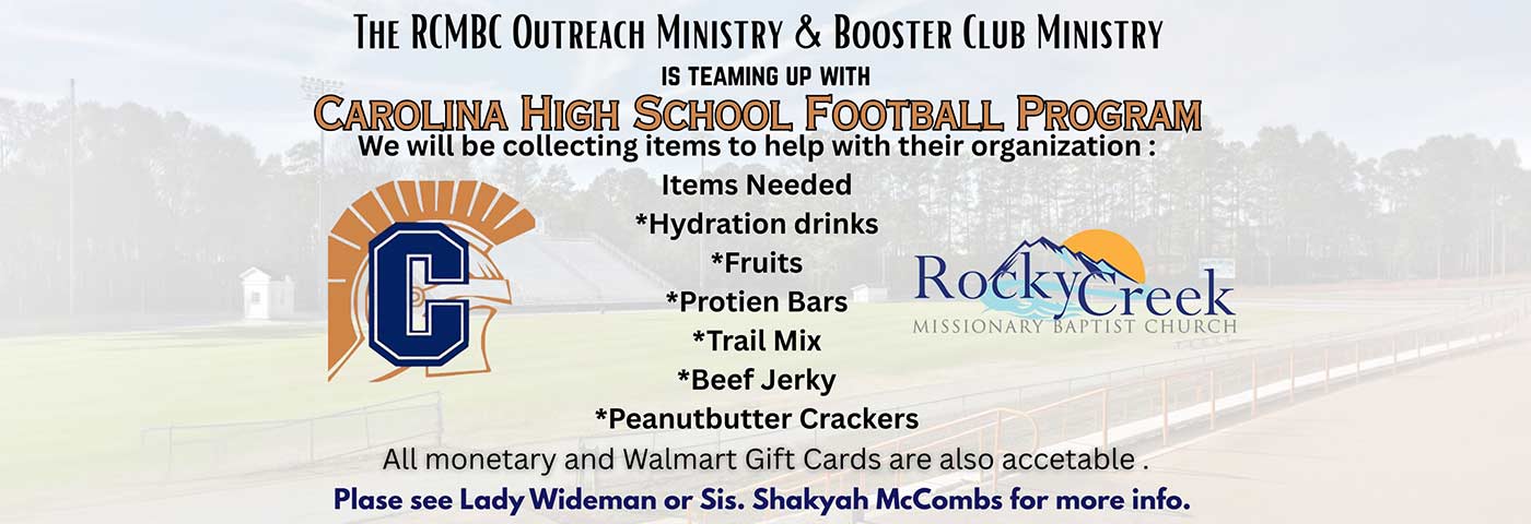advertisement for the booster club raing donations for Carolina High School